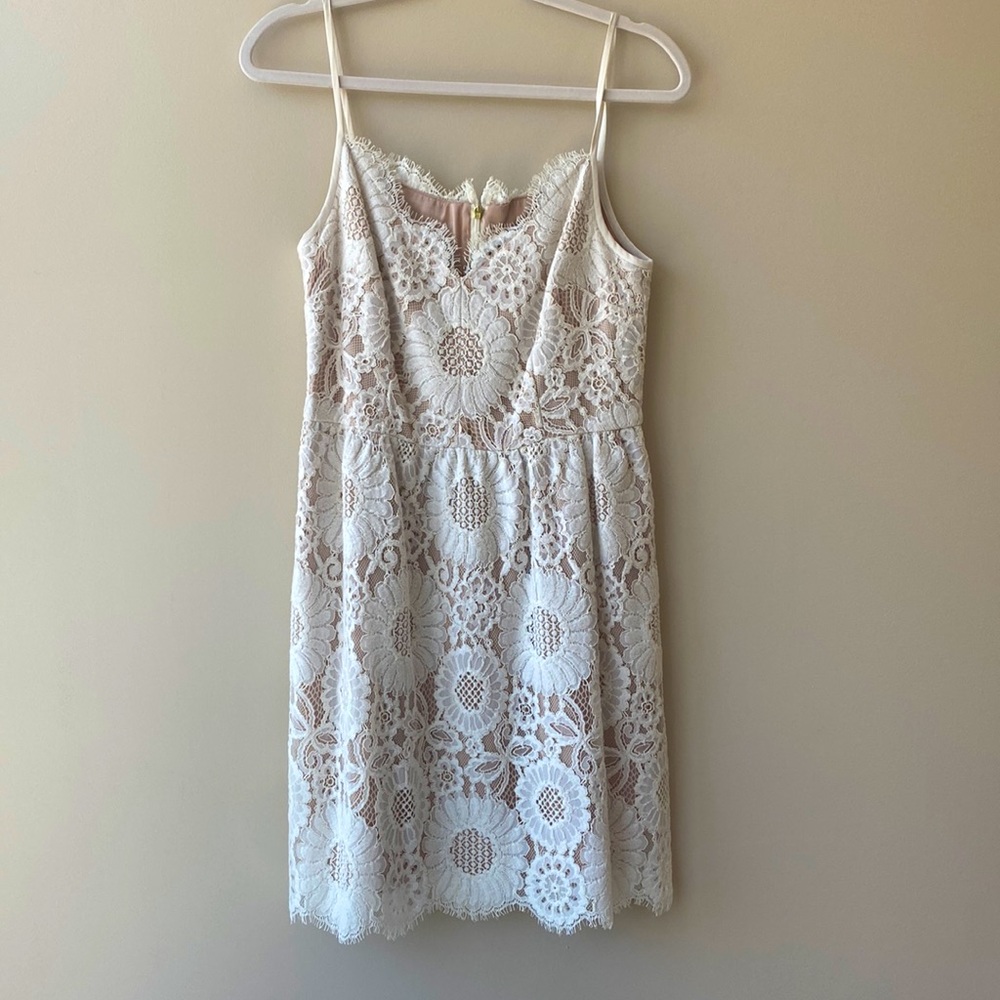 Trina Turk Ivory and Nude Lace Dress NWT, Sz 8